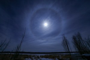 Moon halo in Saskatchewan 