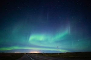 Highway Aurora Borealis Saskatchewan